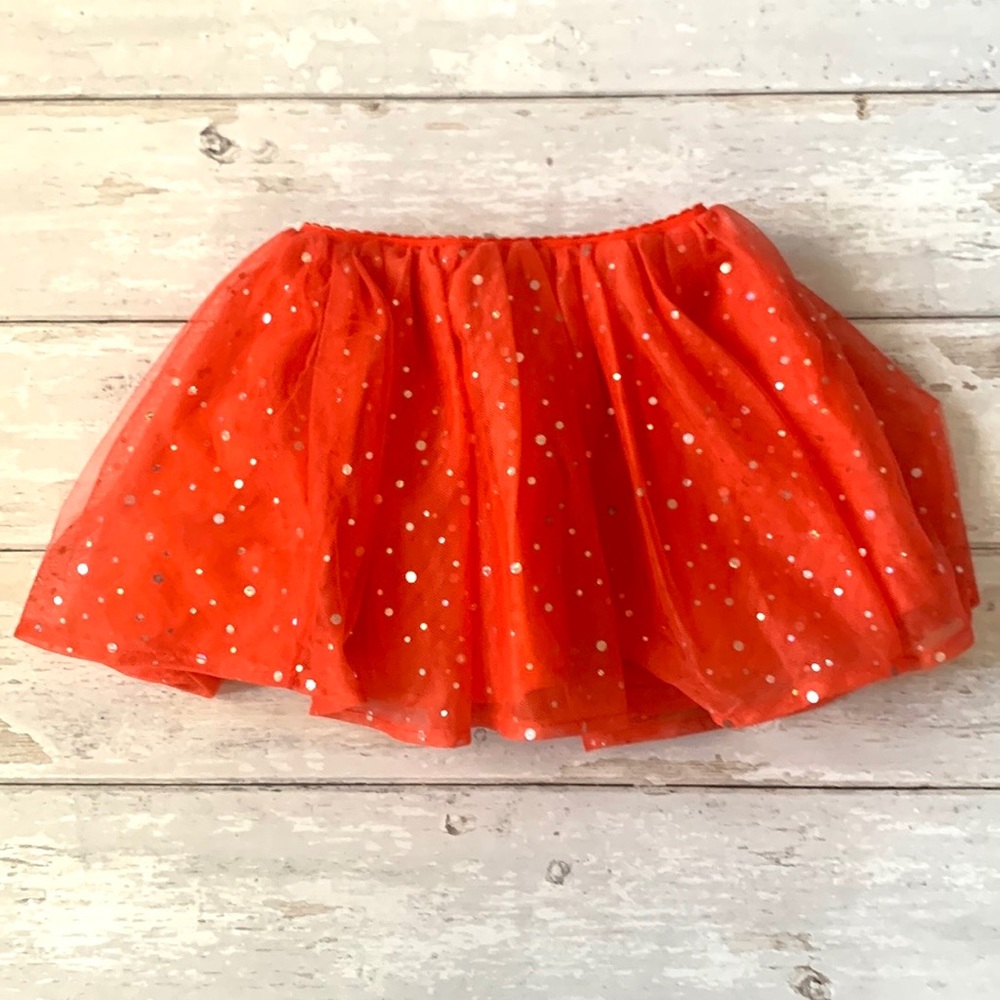 Baby Girls 18-24m Red Orange Sparkle Tutu Skirt Tulle Crazy8 Kids Brand 18m 24m